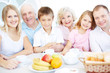 Family having dinner