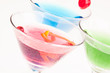 Chilled Colorful Martini Cocktails