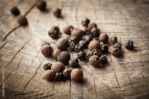 Photo: Organic fragrant black pepper. allspice Organic fragrant black pepper. allspice