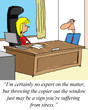 Boss sees stress in worker