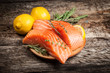 Fresh salmon with lemon