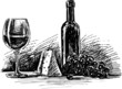 wine, cheese and grape