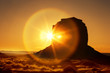 famous sunrise at Monument Valley