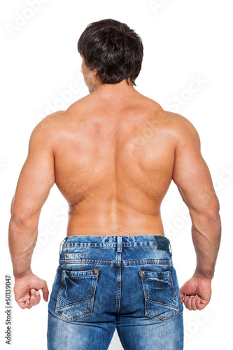 Photo: Back image of young muscular guy Back image of young muscular guy