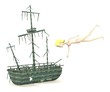 3d render of cartoon character with shipwreck
