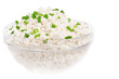 Fresh cottage cheese (curd) in glass bow, isolated on white back