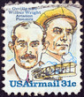 Wright brothers and Wright Flyer I plane (USA 1978)