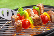 Delicious beef and vegetable kebabs