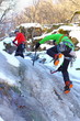 team of mountaineers heading to the summit