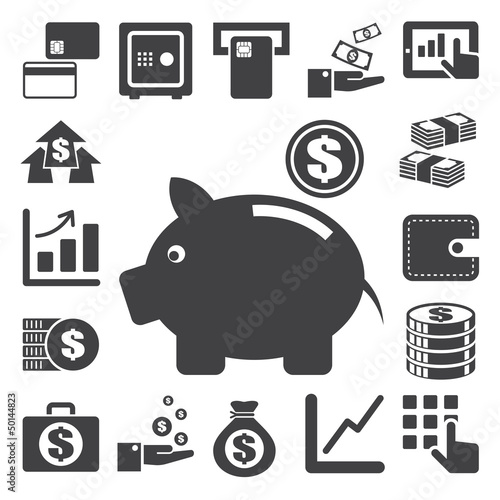 Vector: Finance and money icon set.Illustration eps10 Finance and money icon set.Illustration eps10