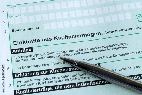 Photo: Einkünfte aus Kapitalvermögen, Steuererklärung, Finanzamt Einkünfte aus Kapitalvermögen, Steuererklärung, Finanzamt