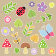 Set of autumn scrapbook elements
