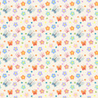 Seamless pattern with flowers and butterflies