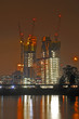 Foto: Großbaustelle Kräne bei Nacht Großbaustelle Kräne bei Nacht