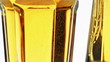 Lager beer glass with bubbles, sliding video