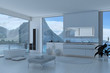 Exclusive Luxury Bathroom Interior with aerial view