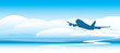 Silhouette of an airplane in the clouds
