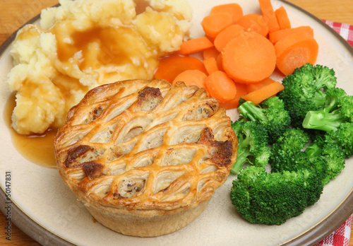 Photo: Chicken Pie with Mash & Vegetables Chicken Pie with Mash & Vegetables