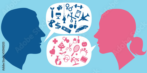 Vector: How men and women communicate How men and women communicate