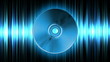 Video: Rotating blue CD over audio waveform (seamless loop) Rotating blue CD over audio waveform (seamless loop)