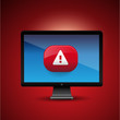 Virus Alert Sign in Internet Browser on LCD Screen
