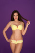 Sexy woman in yellow lingerie
