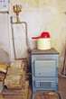 steel water boiler with a stove plate