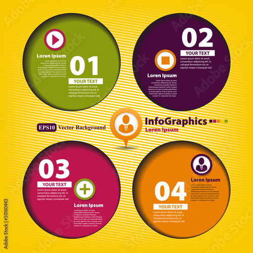Vector: Modern Design template for infographics with four circles Modern Design template for infographics with four circles