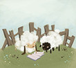 Ilustración: ovejas leyendo ovejas leyendo