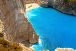 Amazing beach Navagio in Zakynthos, Greece