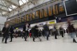 Rush hour at Waterloo train station, London
