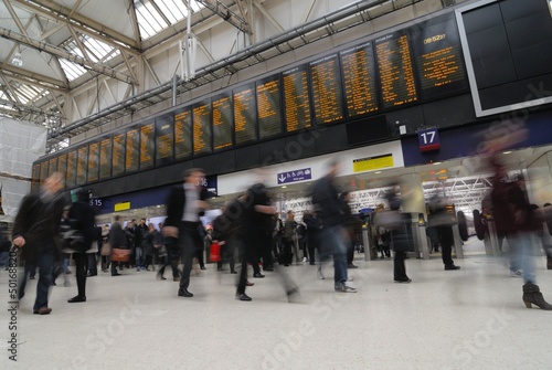 Photo: Rush hour at Waterloo train station, London Rush hour at Waterloo train station, London