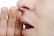 Foto: Man shouting loud with hands on the mouth Man shouting loud with hands on the mouth