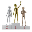 3d humanoids on pedestal