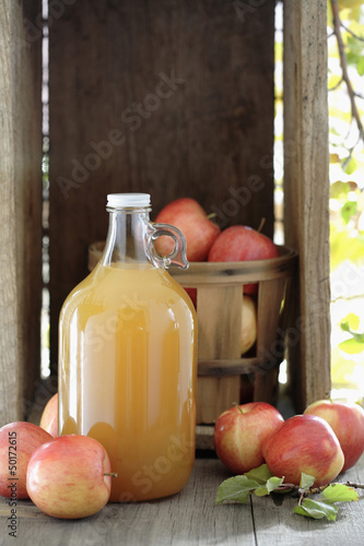 Photo: Apple cider and apples Apple cider and apples