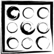 Vector set of grunge circle brush strokes. Set 2