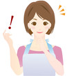 女性　エプロン　思いつく