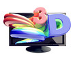 3-D TV  Most modern 3D television sets