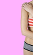 Shy girl half body