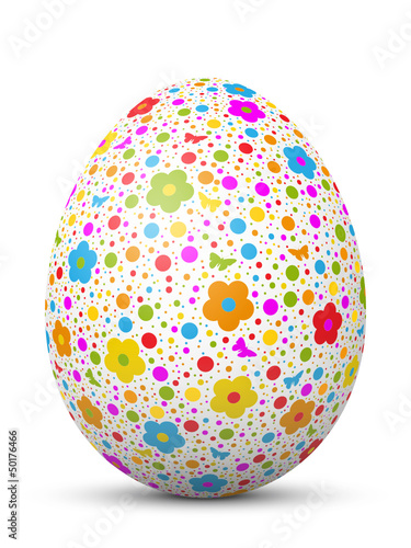 Vector: Osterei, Ostern, Ei, Blumen, Pünktchen, Blumen, gepunktet, 3D Osterei, Ostern, Ei, Blumen, Pünktchen, Blumen, gepunktet, 3D
