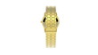 Gold watch rotates on white background