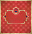 Vector: Vintage polka dot frame with crown Vintage polka dot frame with crown