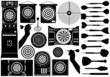 Set of different dartboards