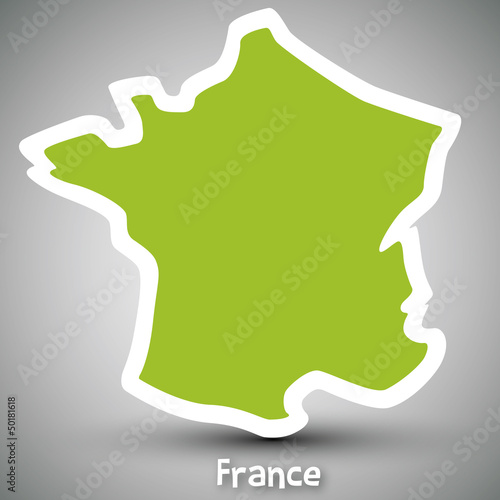 Illustration: France map sticker France map sticker