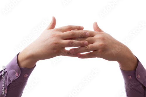 Photo: Hands clasped together for a prayer Hands clasped together for a prayer