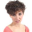 Portrait of a beautiful girl disgusted