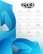 2013 calendar blue arrow new year colorful vector