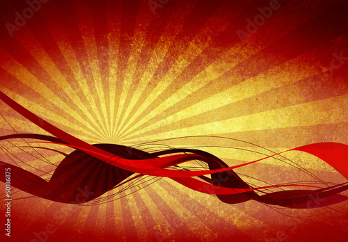 Illustration: abstract red waves abstract red waves
