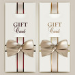 Collection of gift cards with ribbons. Vector background