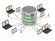 Database Concept with Laptop, Tablet PC and Smartphone